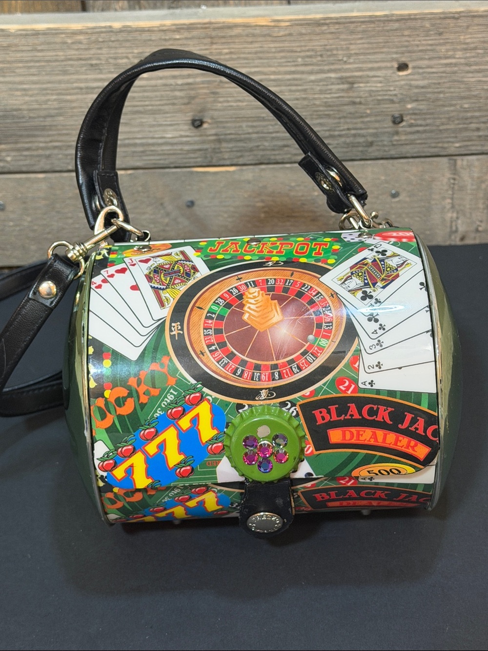 Prezzo Y2K Casino Barrel Bag Roulette Jackpot 777 Novelty Vegas Mini Handbag